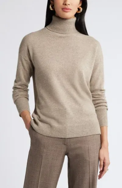 Nordstrom Cashmere Turtleneck Sweater In Beige Bliss