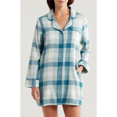 Nordstrom Check Flannel Nightshirt In Blue Multicheck