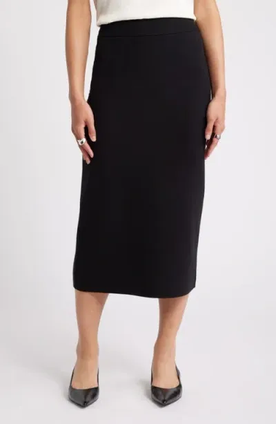 Nordstrom Cotton Blend Sweater Pencil Skirt In Black Rock