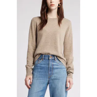 Nordstrom Crewneck Cashmere Sweater In Beige Bliss