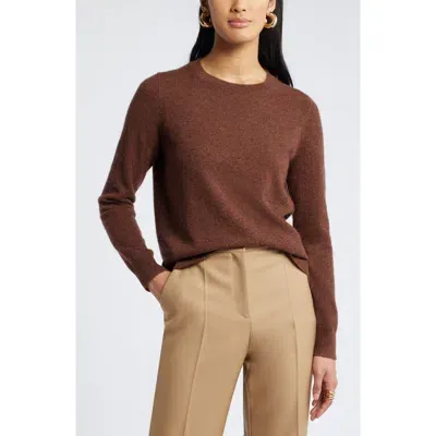 Nordstrom Crewneck Cashmere Sweater In Brown Brick