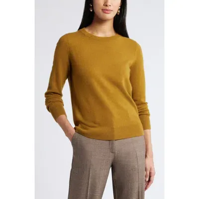 Nordstrom Crewneck Cashmere Sweater In Olive Tapenade