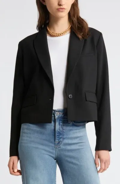 Nordstrom Cropped Blazer In Black