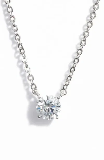 Nordstrom Cubic Zirconia Pendant Necklace In Clear- Silver