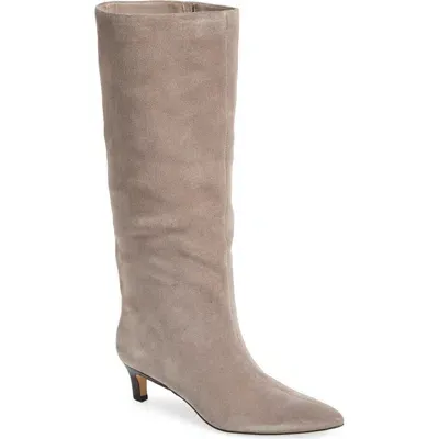 Nordstrom Dauphine Kitten Heel Knee High Boot In Grey Taupe