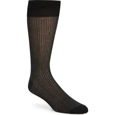 Nordstrom Dot Cotton Blend Dress Socks In Black