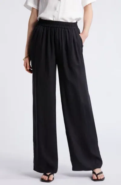 Nordstrom Drapey Wide Leg Pants In Black