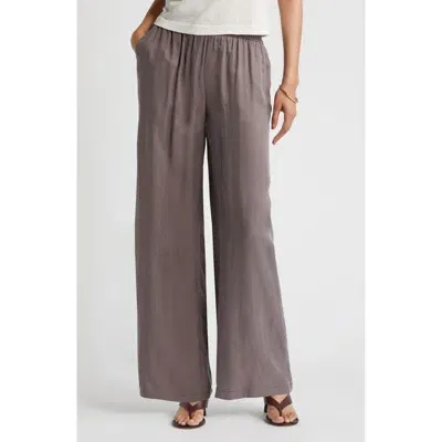 Nordstrom Drapey Wide Leg Pants In Grey Plum