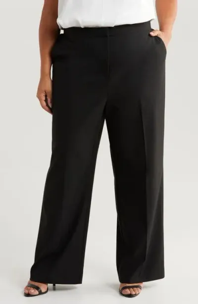 Nordstrom Elastic Waist Crop Straight Leg Pants In Black