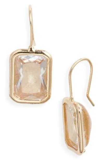 Nordstrom Emerald Cut Cubic Zirconia Drop Earrings In Gold