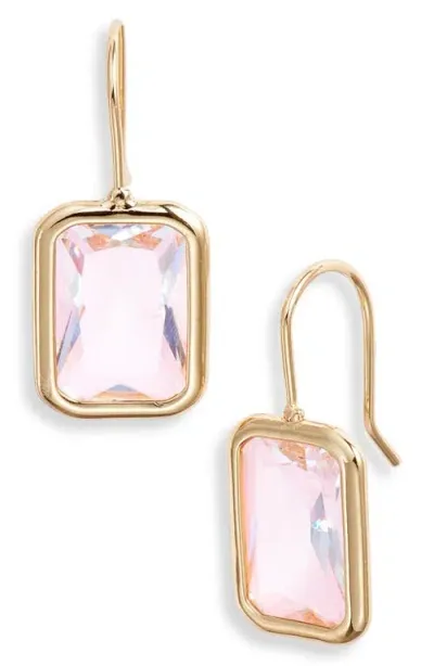 Nordstrom Emerald Cut Cubic Zirconia Drop Earrings In Gold