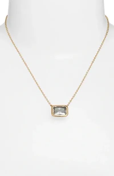 Nordstrom Emerald Cut Cubic Zirconia Pendant In Gold