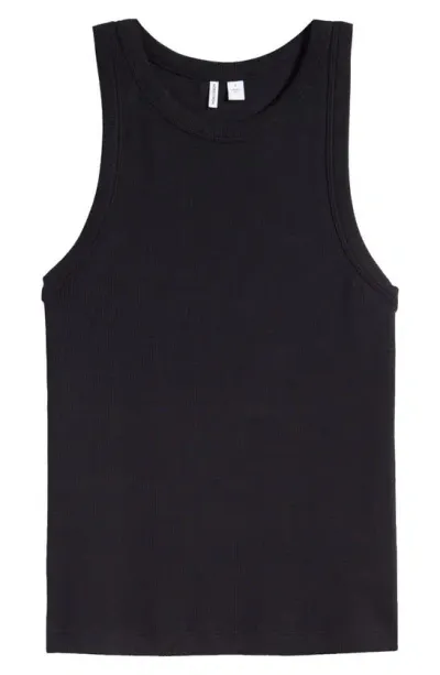 Nordstrom Everyday Cotton Rib Tank In Black