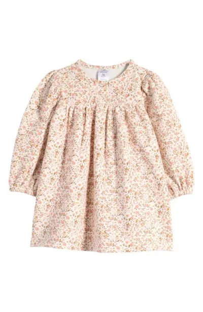 Nordstrom Babies'  Floral Long Sleeve Dress In Ivory Egret- Pink Madi Floral