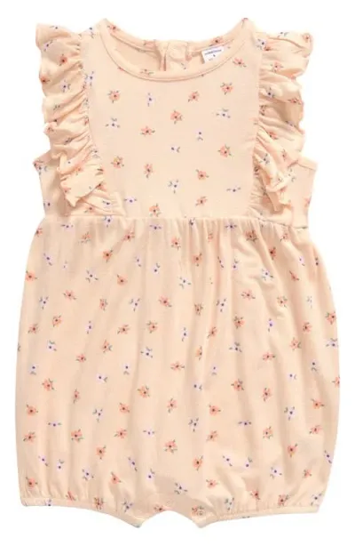 Nordstrom Babies'  Floral Ruffle Romper In Pink Scallop Picnic Daisy