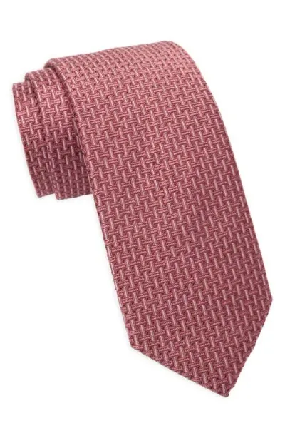 Nordstrom Hankin Basket Weave Silk Blend Tie In Pink