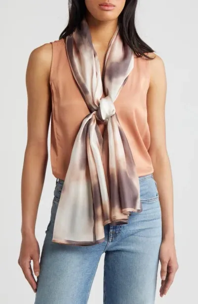 Nordstrom Herringbone Silk Scarf In Grey Floral Blast