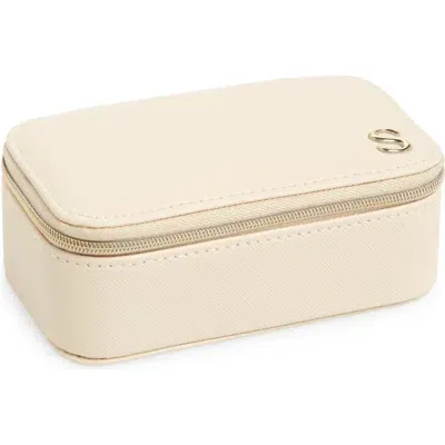 Nordstrom Initial Rectangular Jewelry Box In S- Cream- Gold