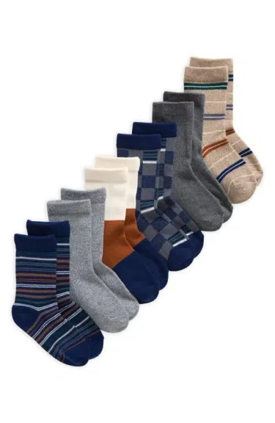 Nordstrom Kids' Assorted 6-pack Dress Socks In Multi Melange Pattern Pack