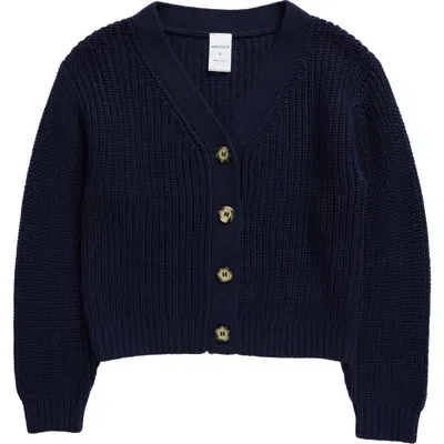 Nordstrom Kids' Chunky Rib Cardigan In Navy Peacoat