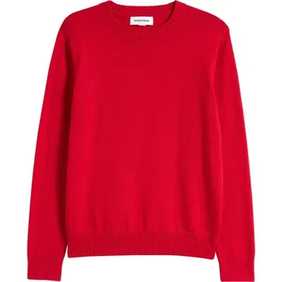 Nordstrom Kids' Cotton & Cashmere Crewneck Sweater In Red Lipstick