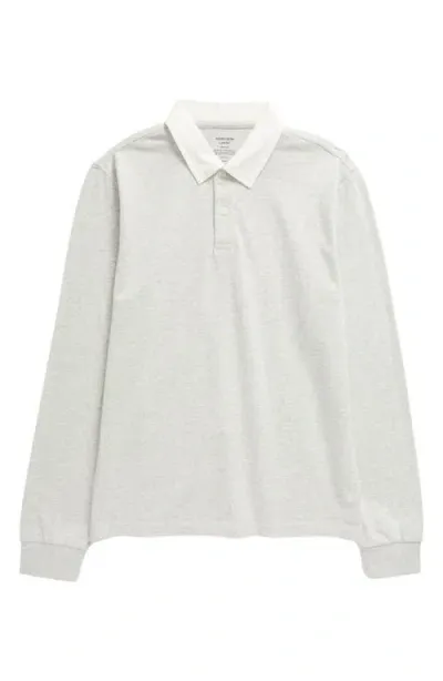 Nordstrom Kids' Long Sleeve Polo In Grey Light Heather