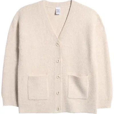 Nordstrom Kids' Oversize Rib Cardigan In Beige Oatmeal Light Heather