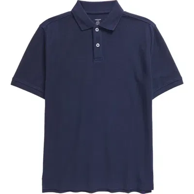 Nordstrom Kids' Solid Piqué Polo In Navy Peacoat