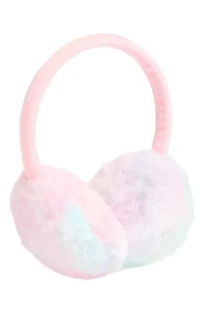 Nordstrom Kids' Tie Dye Faux Fur Earmuffs In Pink