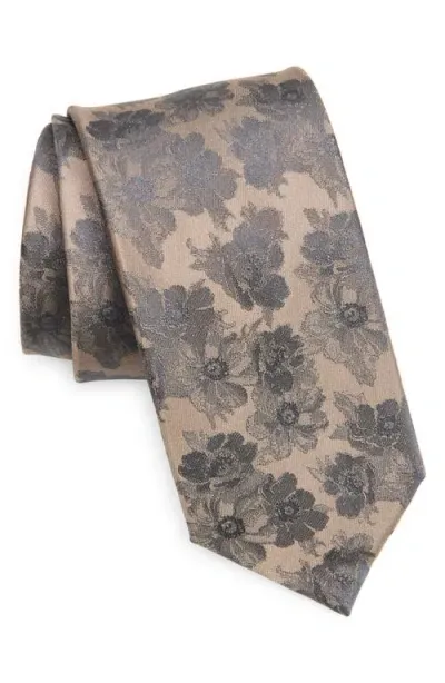 Nordstrom Kovack Floral Jacquard Silk Tie In Brown