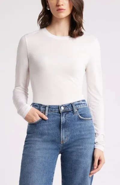 Nordstrom Long Sleeve Lyocell & Wool T-shirt In White