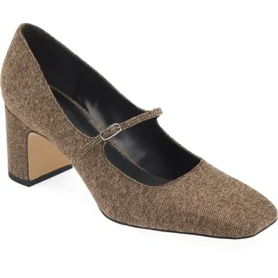 Nordstrom Madyson Mary Jane Pump In Brown Herringbone