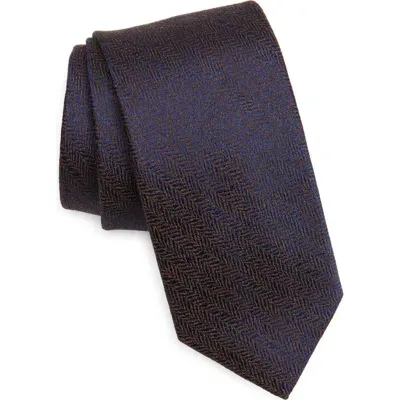 Nordstrom Maher Herringbone Silk Tie In Purple