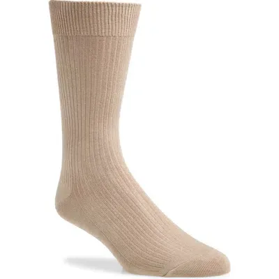 Nordstrom Modern Rib Crew Socks In Tan Burro