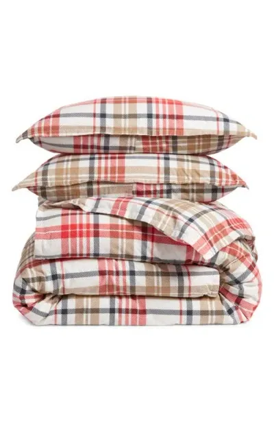 Nordstrom Plaid Flannel Duvet Cover & Shams Set In Ivory Lorelai Plaid