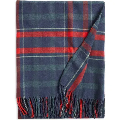 Nordstrom Plaid Fringe Throw Blanket In Metallic