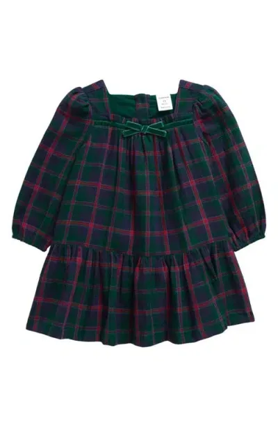 Nordstrom Babies'  Plaid Ruffle Dress In Green Pampas Kelly Plaid