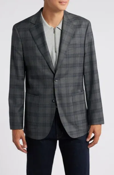 Nordstrom Plaid Wool Sport Coat In Grey Ripoli Plaid