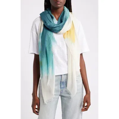 Nordstrom Print Modal & Silk Scarf In Teal Framed Pigment