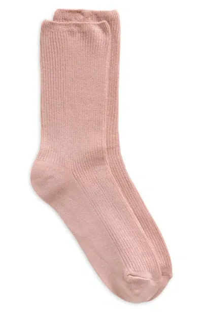 Nordstrom Rib Crew Socks In Pink Puff