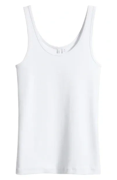 Nordstrom Rib Scoop Neck Cotton Tank In White