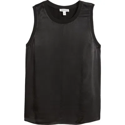 Nordstrom Rib Trim Tank Top In Black