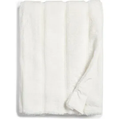 Nordstrom Sheared Stripe Faux Fux Throw Blanket In Ivory