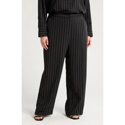 Nordstrom Stripe Stretch Twill Pants In Black Penelope Pinstripe