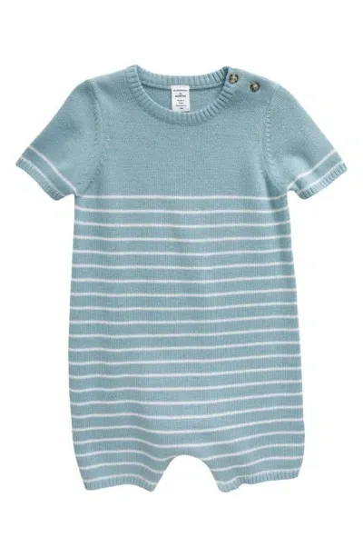 Nordstrom Babies' Sweater Romper In Blue Basalt Stripe