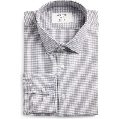 Nordstrom Trim Fit Microcheck Cotton Dress Shirt In Navy Textooth