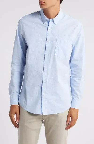 Nordstrom Trim Fit Stripe Stretch Button-down Shirt In Blue/white Classic Stripe