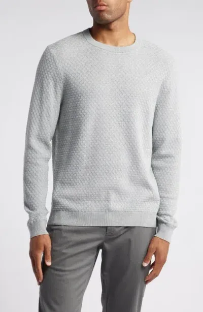 Nordstrom Tuck Stitch Pima Cotton Blend Sweater In Grey Heather