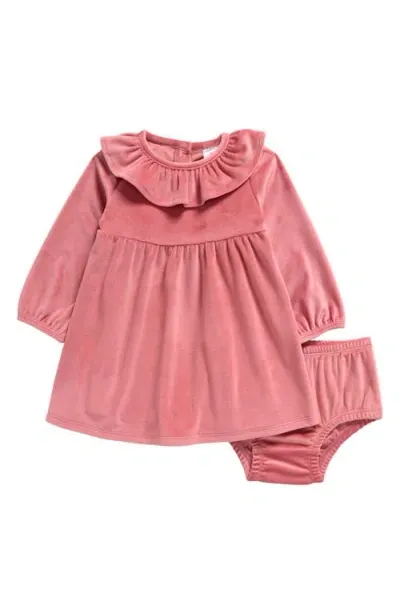 Nordstrom Babies'  Velour Dress & Bloomers Set In Pink Mauve