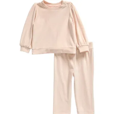 Nordstrom Babies'  Velour Sweatshirt & Pants Set In Pink Morganite